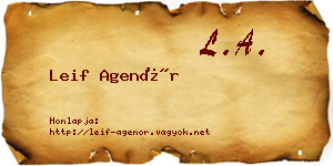 Leif Agenór névjegykártya
